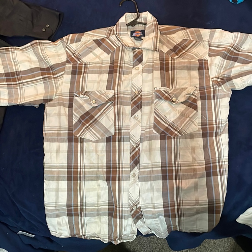 Brown and beige med dickie shirt